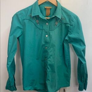 Wrangler Kids Teal Button Down Shirt